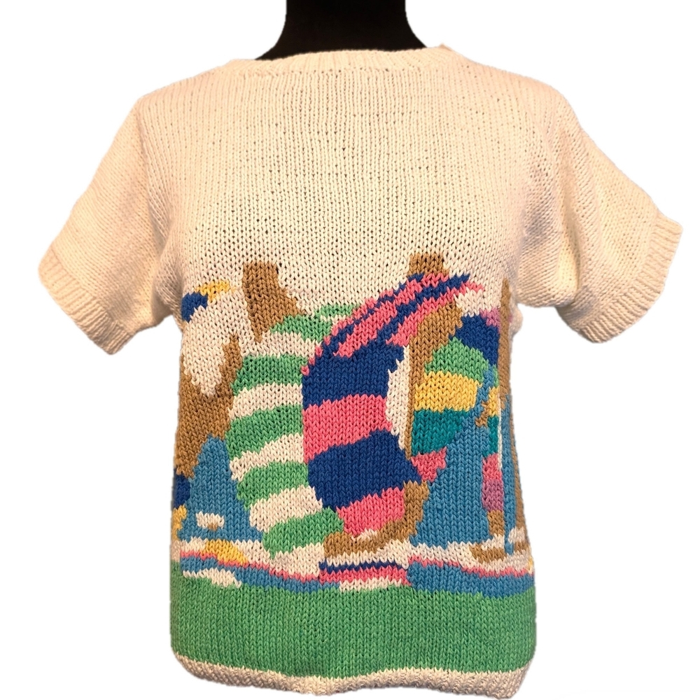 Vintage The Eagles Eye Newport nautical themed sweater, Large, New Deadstock,